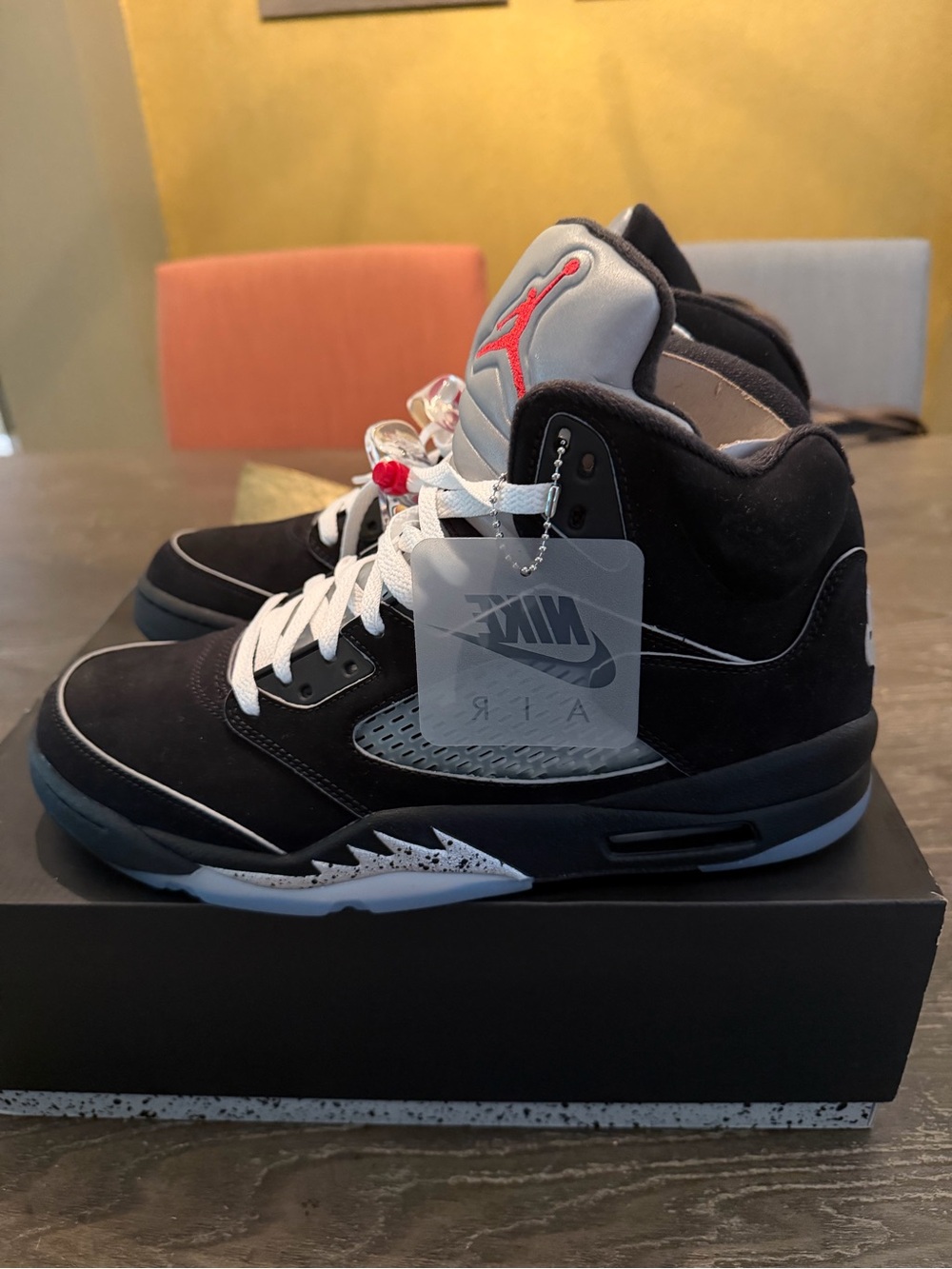 Nike Air Jordan 5 men’s Black/Gray/Red High-Top Sneakers